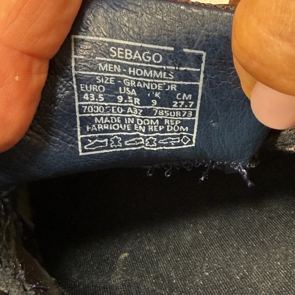 Sebago Clovehitch II Mens 9.5 R Navy Blue Leather Mesh Boat Shoes Loafers Vent